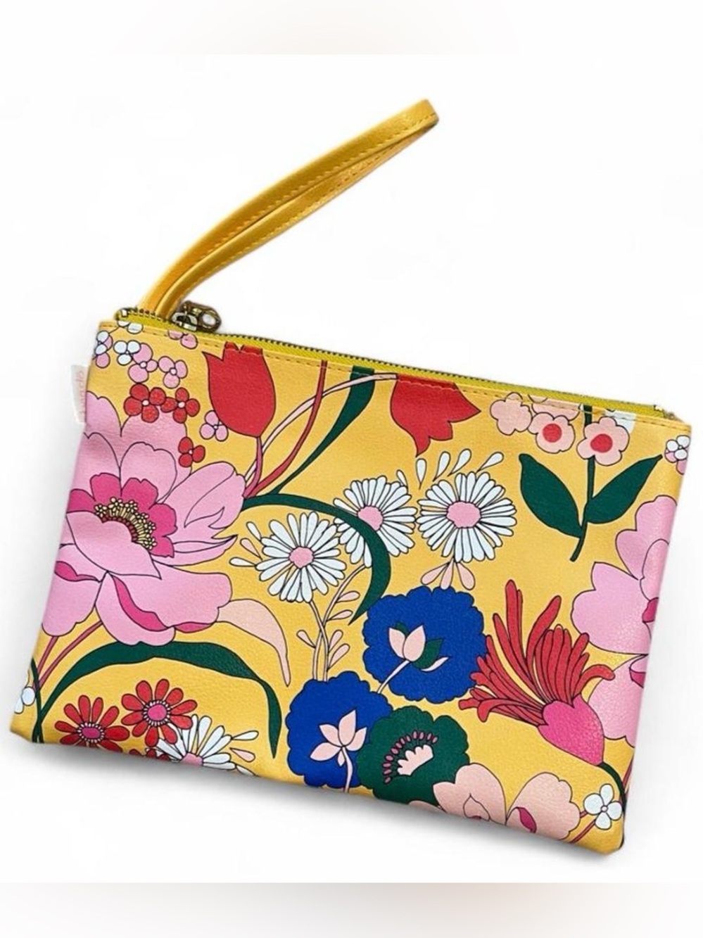 ban.do Yellow Floral Wristlet Clutch